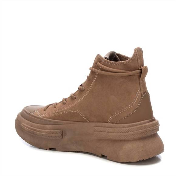 NEW XTI women's canvas cnkle booties in taupe - Picture 2 of 3